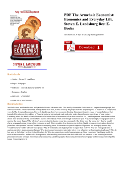 PDF The Armchair Economist: Economics and