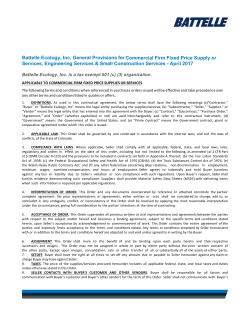 Battelle Ecology, Inc. General Provisions for Commercial Firm Fixed