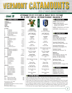 Game 20 - The University of Vermont -