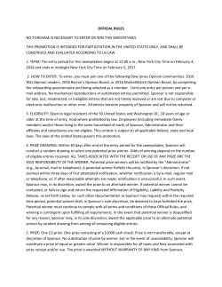 official rules no purchase is necessary to enter or win this