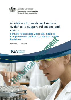 Guidelines for levels and kinds of evidence to support indications