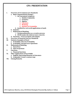Building Functions - MR. NELSON`S BUSINESS STATISTICS