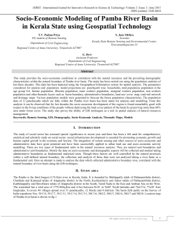 Socio-Economic Modeling of Pamba River Basin in Kerala