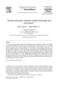 Internal rationality, imperfect market knowledge and asset prices