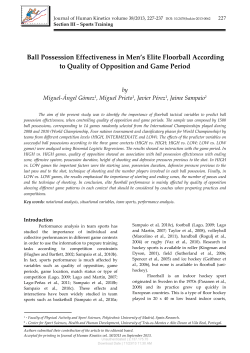 Ball Possession Effectiveness in Men`s Elite Floorball