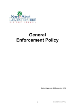 General Enforcement Policy - North West Leicestershire District