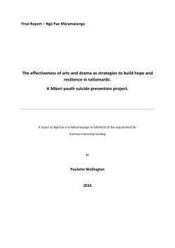 The effectiveness of arts and drama as strategies to build hope and