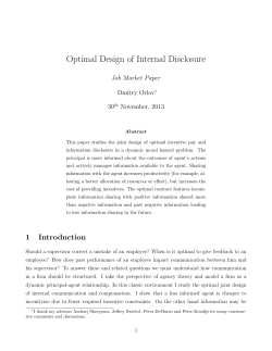 Optimal Design of Internal Disclosure