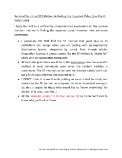 Survival Function (SF) Method in finding the Expected Value (aka