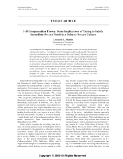 I-D Compensation Theory - UGA Psychology Department