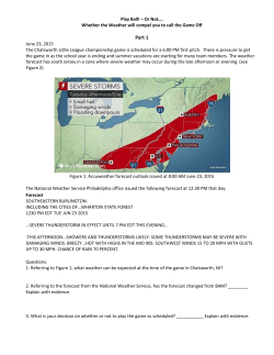 Play Ball! &ndash; Or Not&hellip;. Whether the Weather will compel you to call