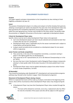 Junior Development Players