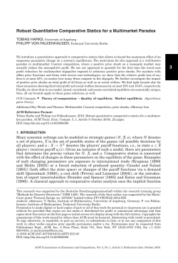 3 Robust Quantitative Comparative Statics for a Multimarket Paradox