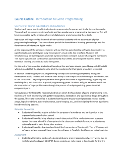 Course Outline - Introduction to Game Programming