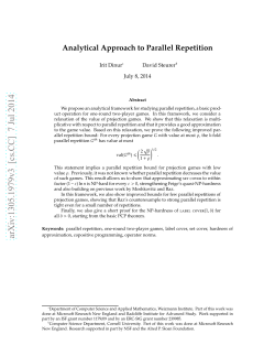 Analytical Approach to Parallel Repetition