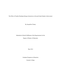 The Effect of Explicit Reading Strategy Instruction on Second Grade