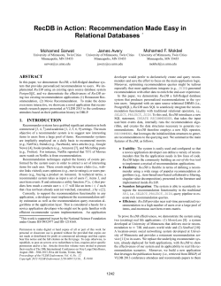 RecDB in Action: Recommendation Made Easy in Relational