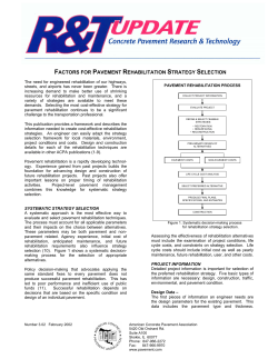 pavement rehabilitation strategy selection
