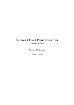 Advanced Fixed Point Theory for Economics
