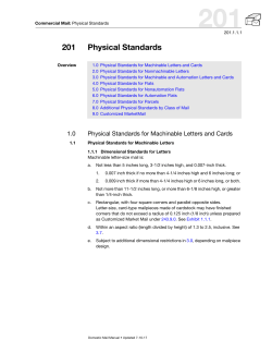 DMM 201 Physical Standards for Commercial Letters, Flats, and