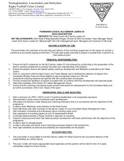 Forwards Coach NLD Senior Ladies XV