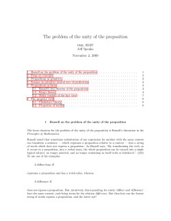 The problem of the unity of the proposition