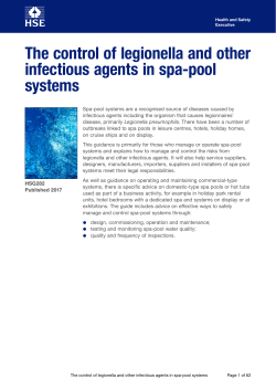 HSE - The control of legionella and other infectious agents in spa