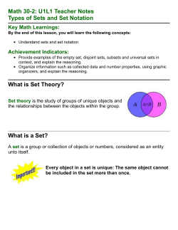 Lesson 1 Types Of Set And Set Notation