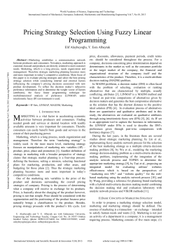 Pricing Strategy Selection Using Fuzzy Linear Programming