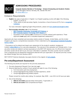 BCIT : : CST BTech : : Admissions Procedures