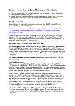 Guidance notes for referees for Doctoral Training partnership