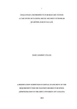 2.2.1. NSSF and Budgeting Process