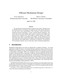 Efficient Mechanism Design - Center for the Study of Rationality