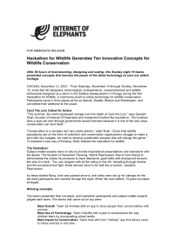 Hackathon for Wildlife Generates Ten Innovative Concepts for