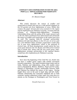 CONFLICT AND COOPERATION IN SOUTH ASIA POST 9/11