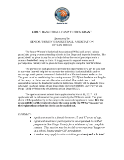 GIRL`S BASKETBALL CAMP TUITION GRANT Sponsored by