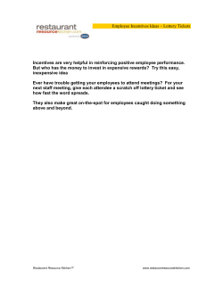 Employee Incentive Ideas &ndash; Lottery Tickets