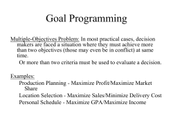 13.5 Goal Programming