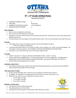 4th-5th Grade Softball Rules - Ottawa Recreation Commission