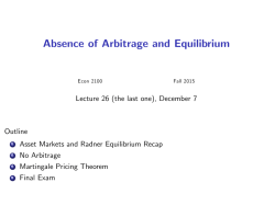 Absence of Arbitrage and Equilibrium