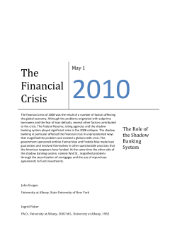 The Financial Crisis - University at Albany