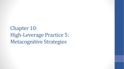 Chapter 10: High-Leverage Practice 5: Metacognitive Strategies