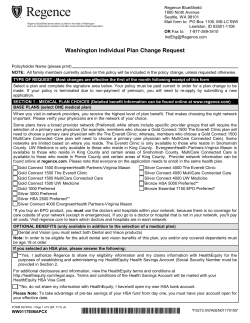 2017 Washington Individual Plan Change Request