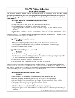 TELPAS Writing Collections Guidelines