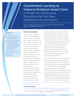 Coordinated Learning to Improve Evidence-based Care