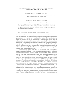 ON CONSISTENCY OF QUANTUM THEORY AND