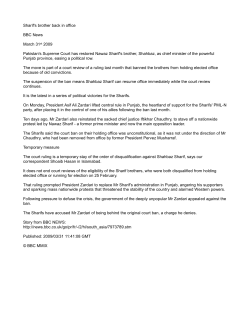 Sharif`s Brother Back in Office