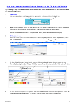 How to access the Oil Analysis website?
