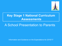 KS1 National Curriculum Assessments 2016 Information for Parents