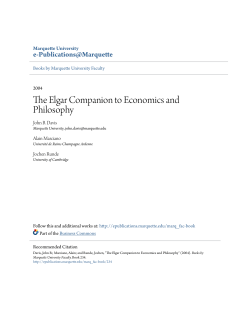 The Elgar Companion to Economics and Philosophy